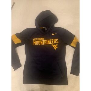 Nike Dri Fit West Virginia Mountaineers Hoodie Men's Size Medium Blue Sweatshirt